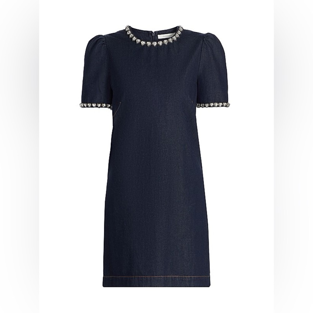 NEW: Zimmermann Denim Embellished Dress - Size 1 (US 4-6)